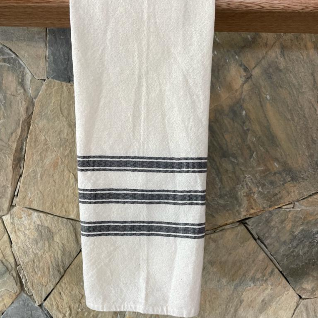 Contemporary Slate Slim Stripe Hand Towel