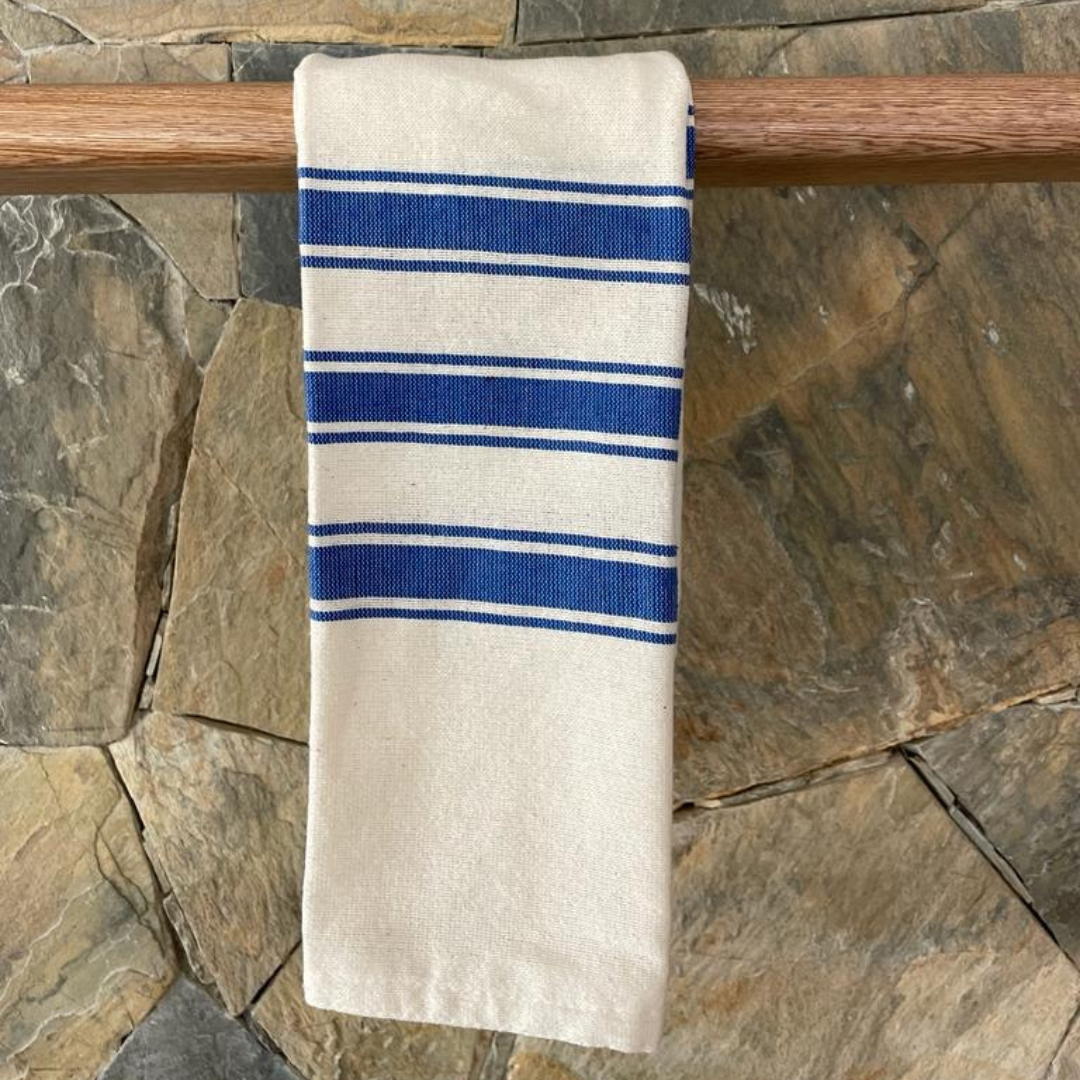 Contemporary Royal Blue Wide Stripe Hand towel