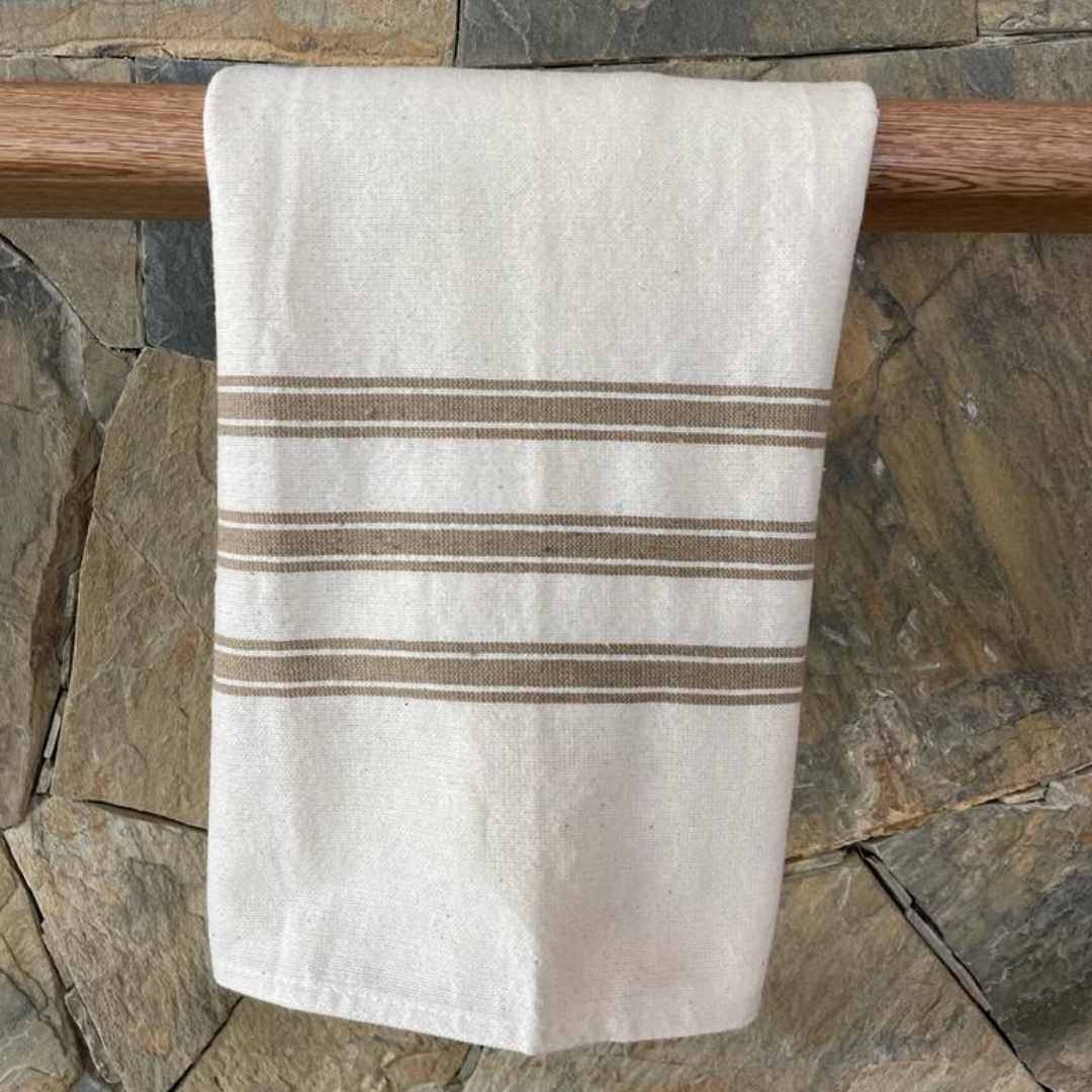 Contemporary Slim Stripe Taupe Hand Towel