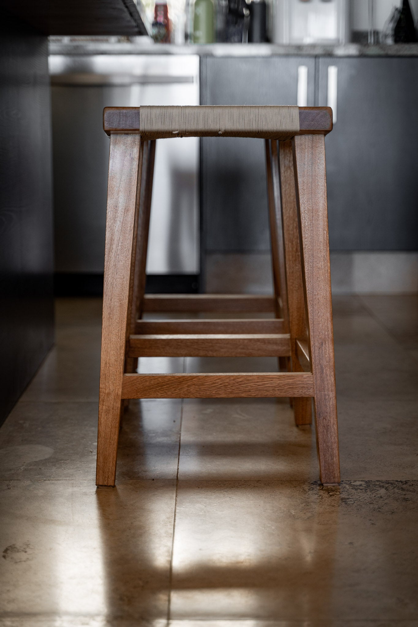 The Woven Macuil-Taupe Counter Stool