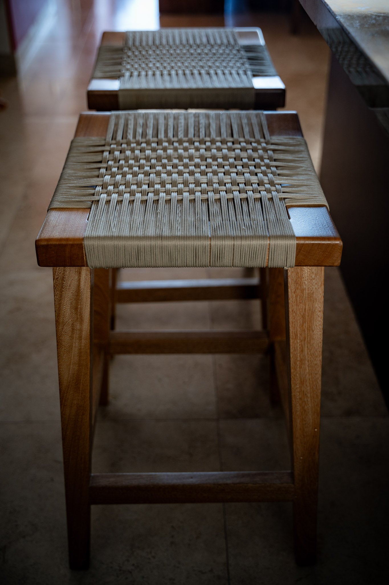 The Woven Macuil-Taupe Counter Stool