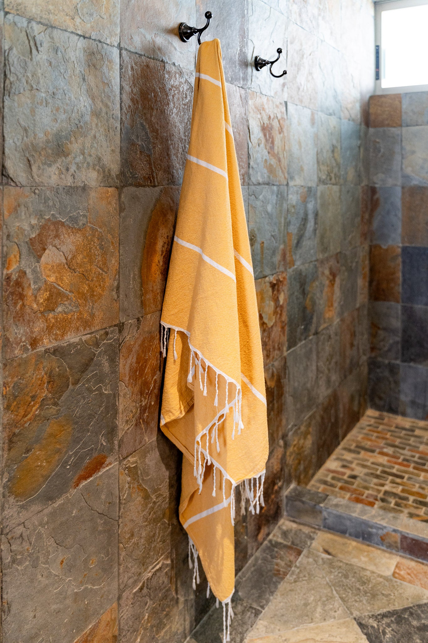 Mustard yellow with cream Pool Towel