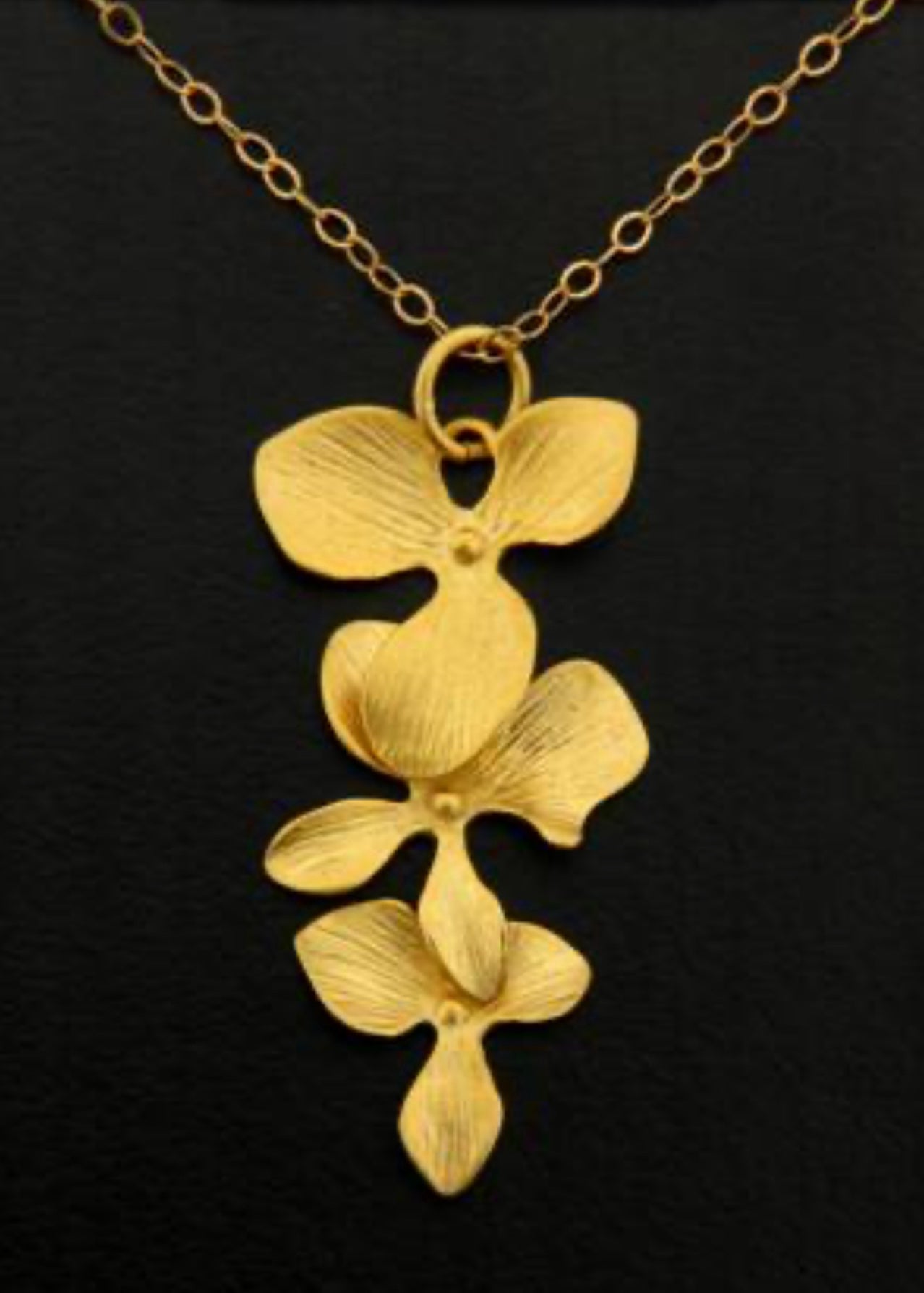Matte Gold Orchid Necklace