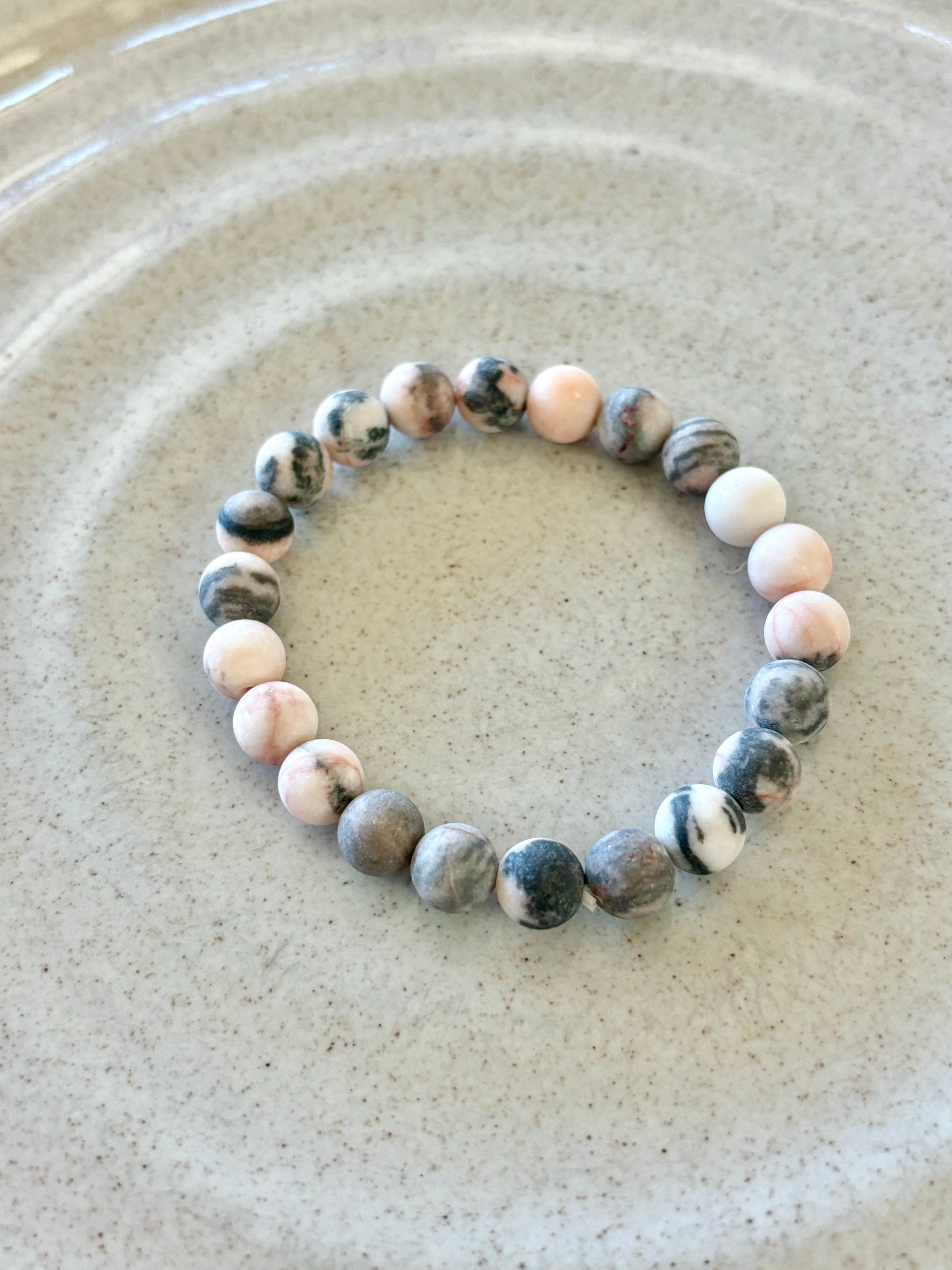 Rose Zebra Gemstone Bracelet