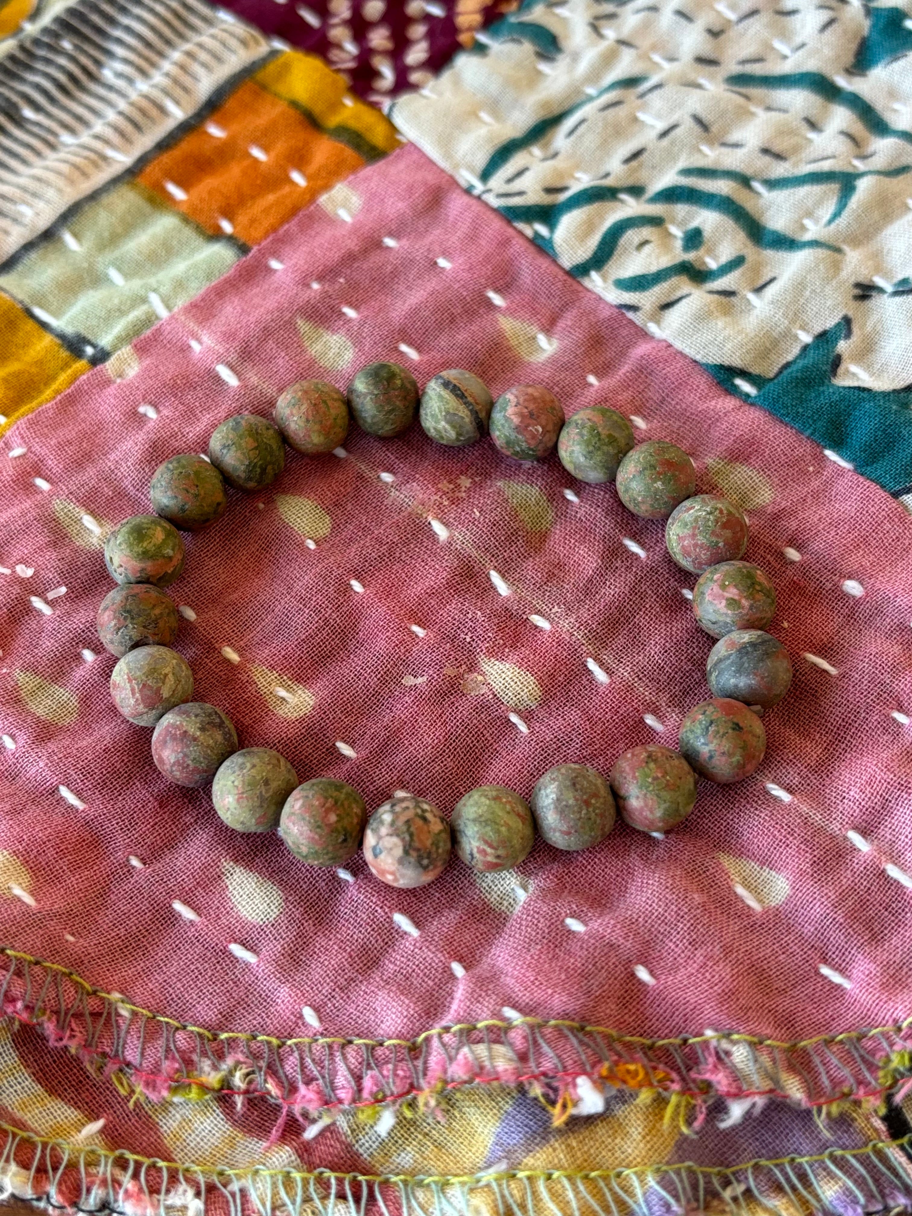 Unakite Gemstone Bracelet