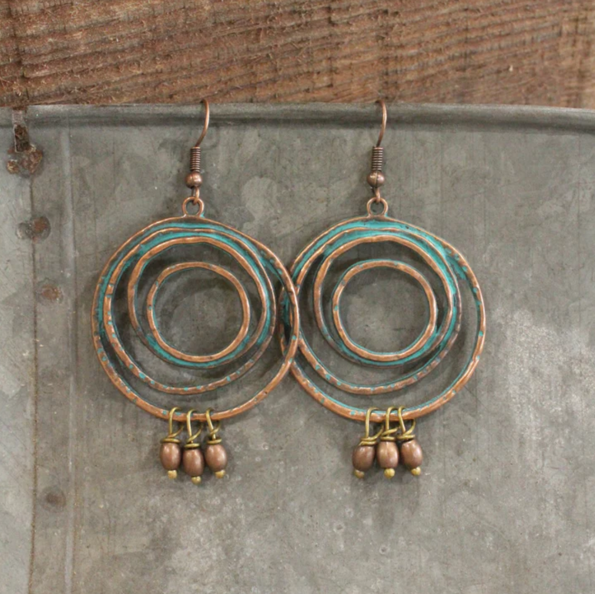 Abstract Hoop Copper Earrings