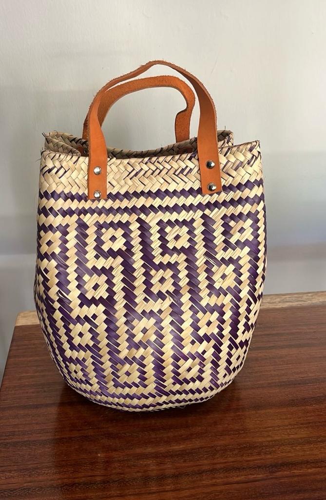 Large Purse - Purple and Natural