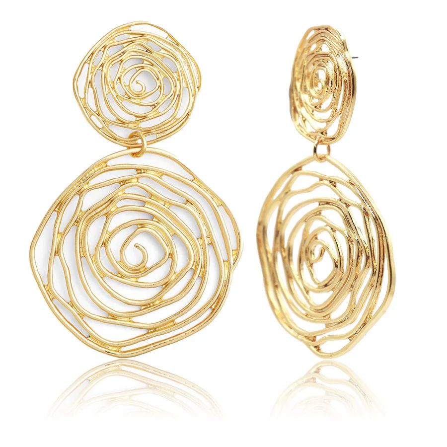 Gold Rose Cut-out Earrings