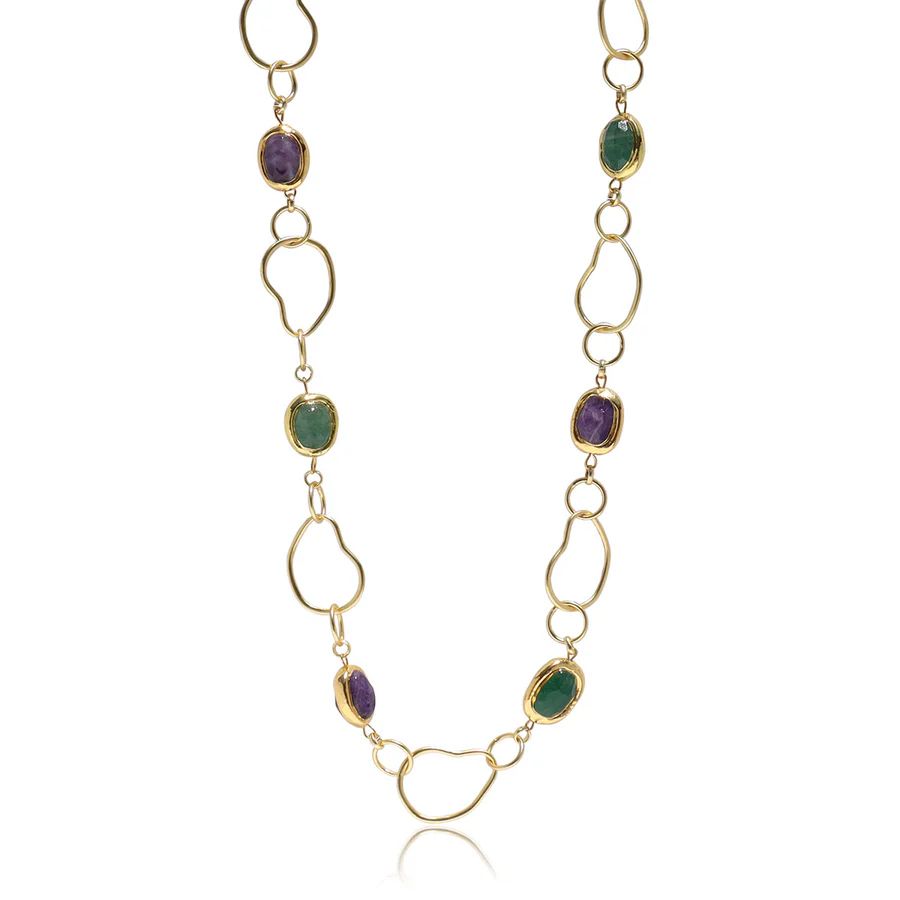 Organic Links with Amethyst Necklace