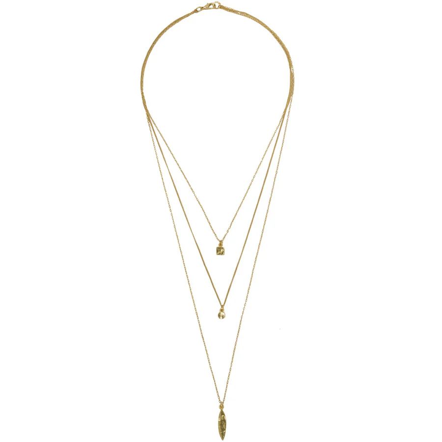 Gold Triple Layered Bohemian Necklace