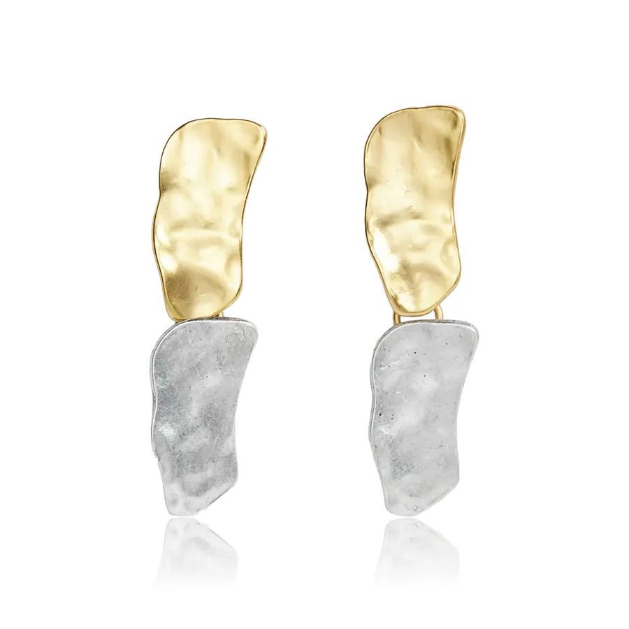 Two Tone Cobblestone Earrings