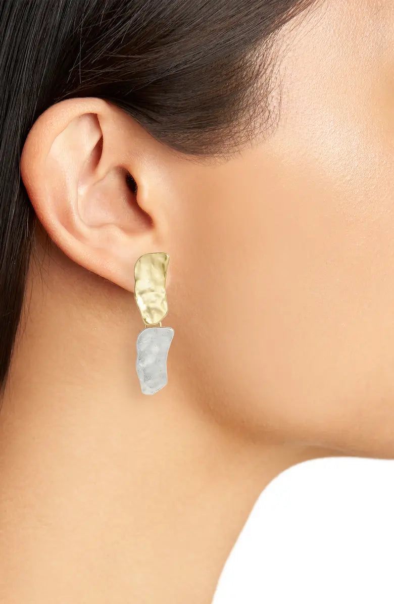 Two Tone Cobblestone Earrings