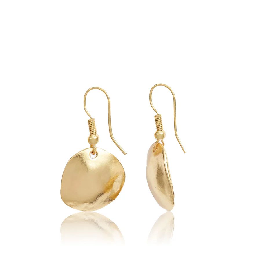 24K Gold Shell Dangle Earrings