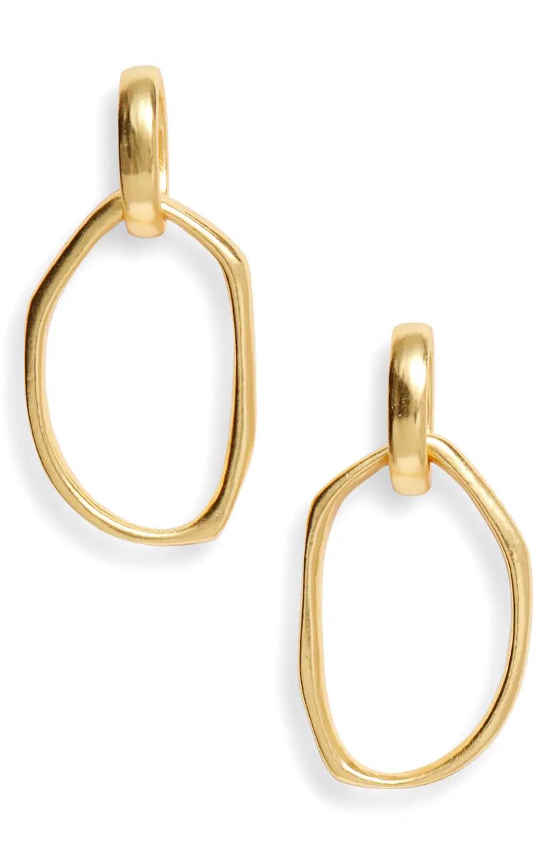 Gold Irregular Link Earrings