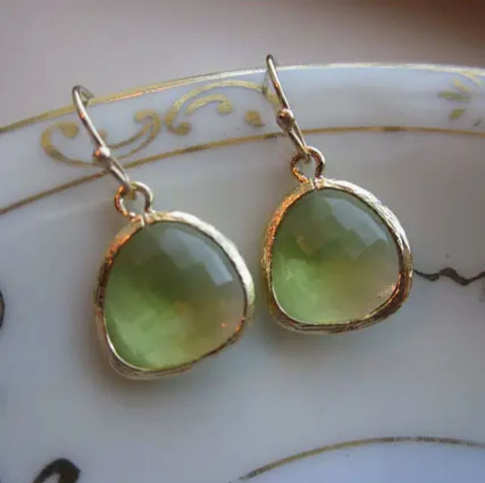 Peridot Apple Green Earrings