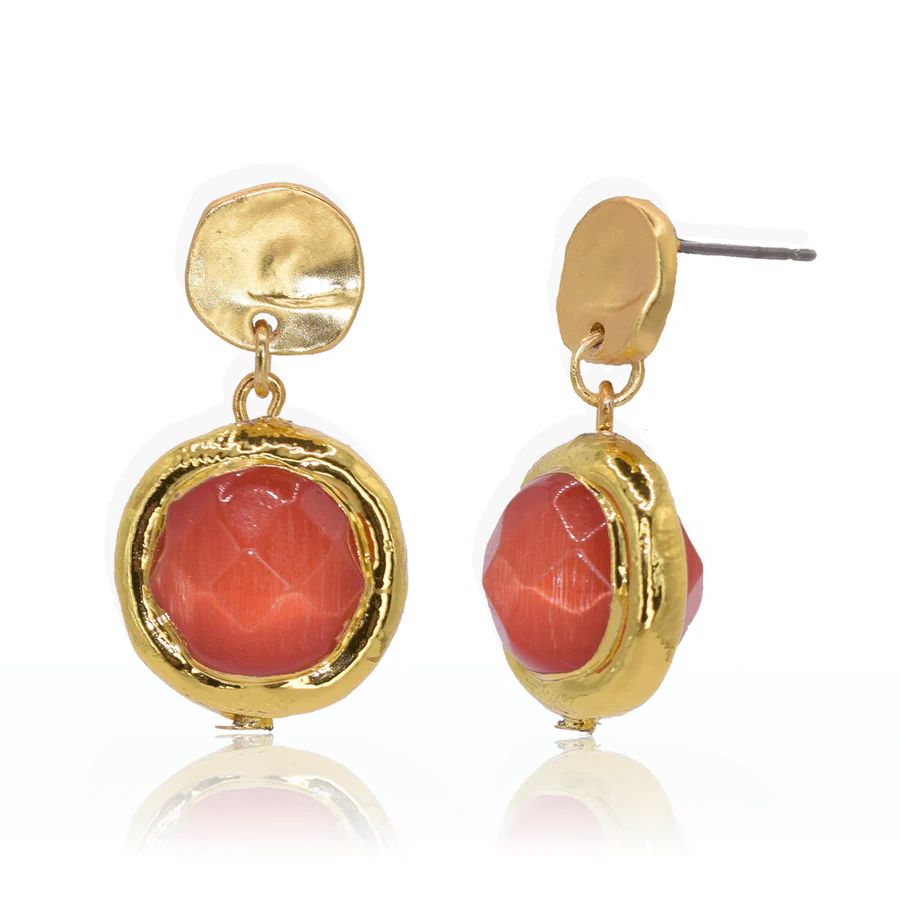 Coral Coriandoli Simple Earrings