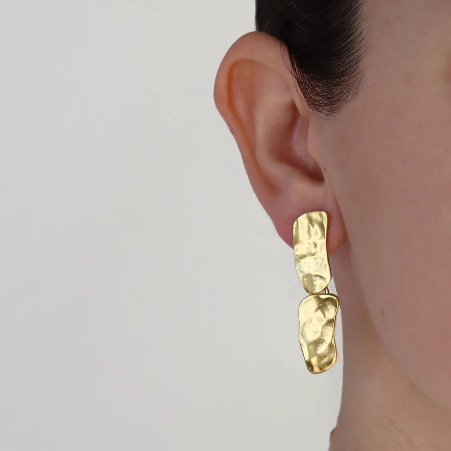 Gold Cobblestone Earrings