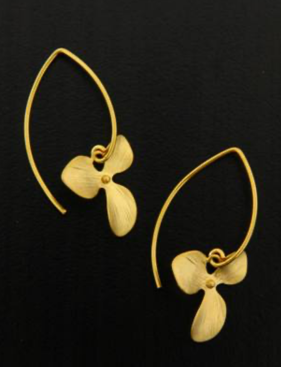 Gold Orchid Earrings