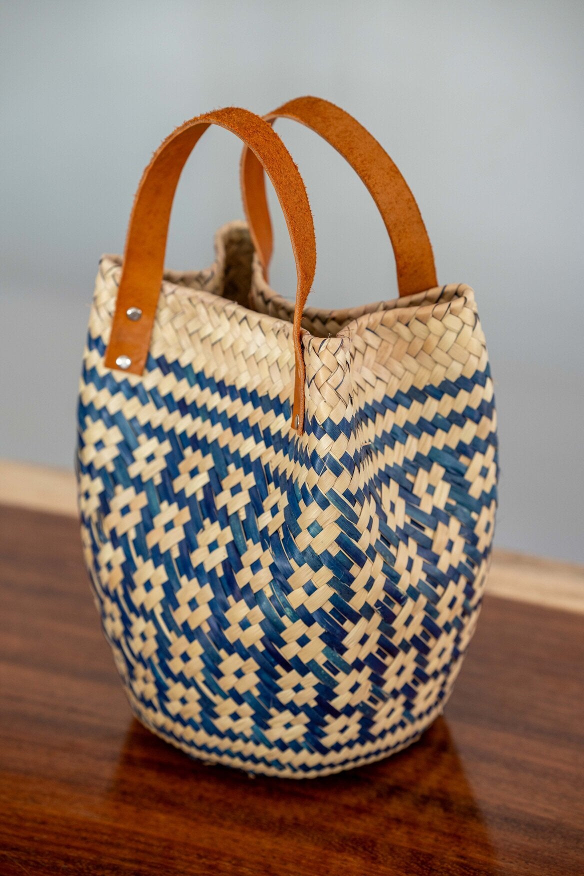 Small Purse - Blue and Natural