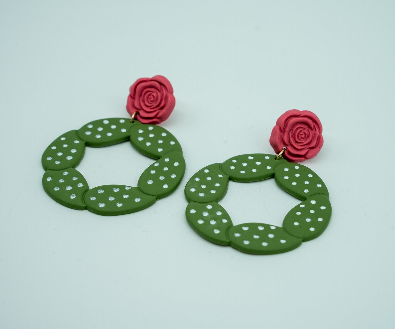 Nopal Cactus and Pink Flower