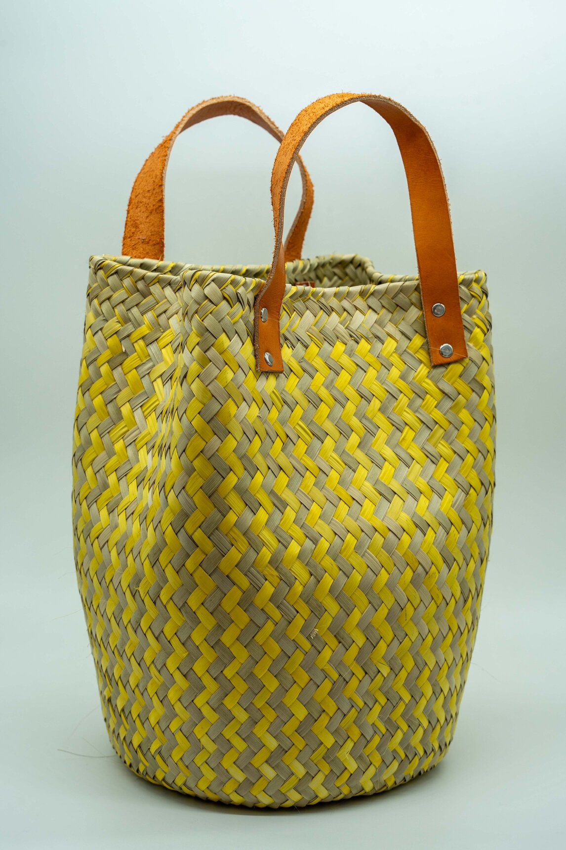 Mini Palm Purse - Natural and Yellow