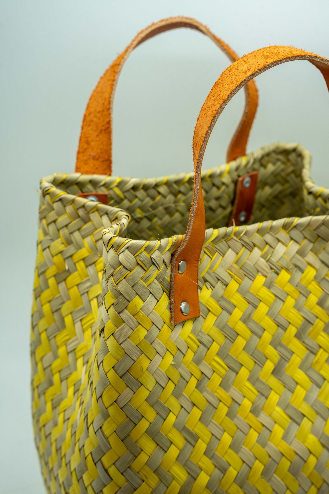 Mini Palm Purse - Natural and Yellow