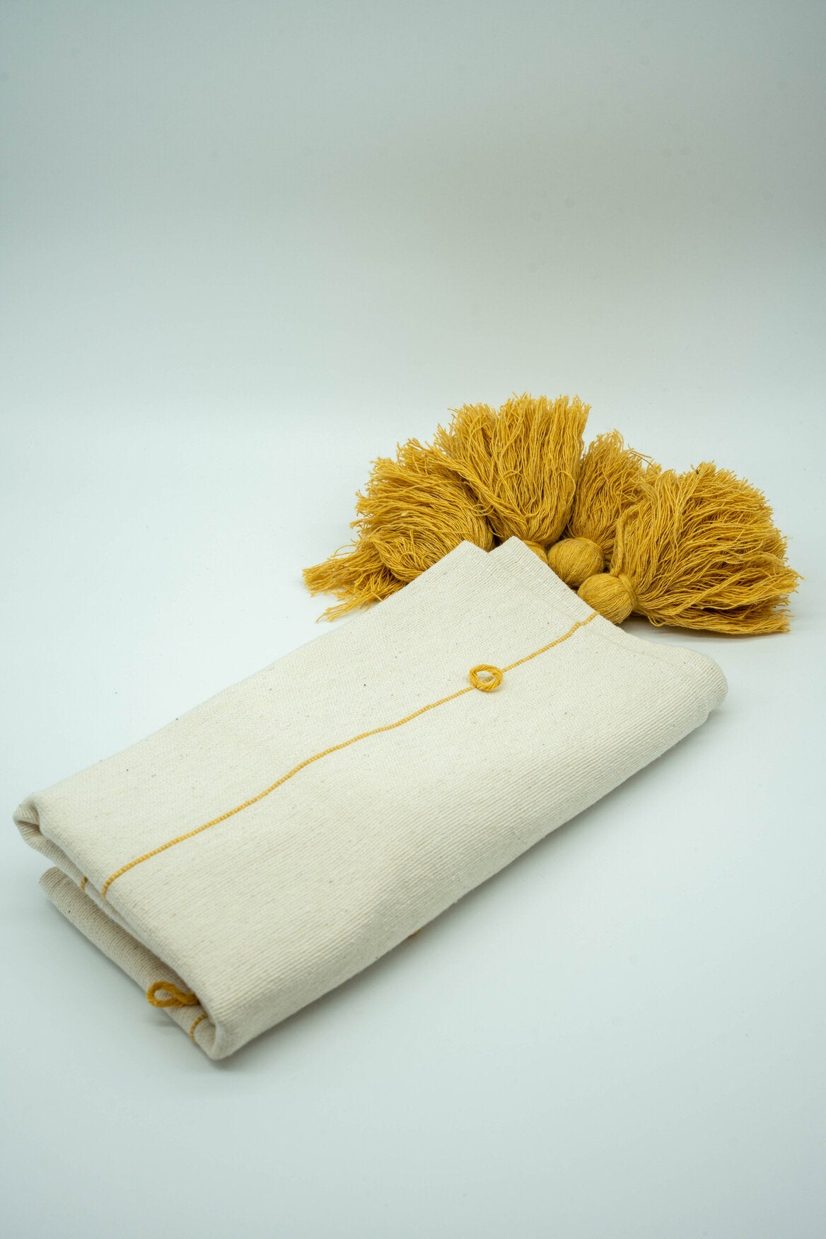 Mustard Globos Throw Pillow