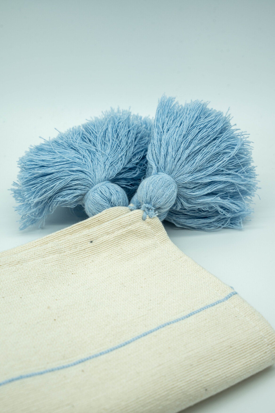 Cream with Sky Blue Globos Throw Pillow