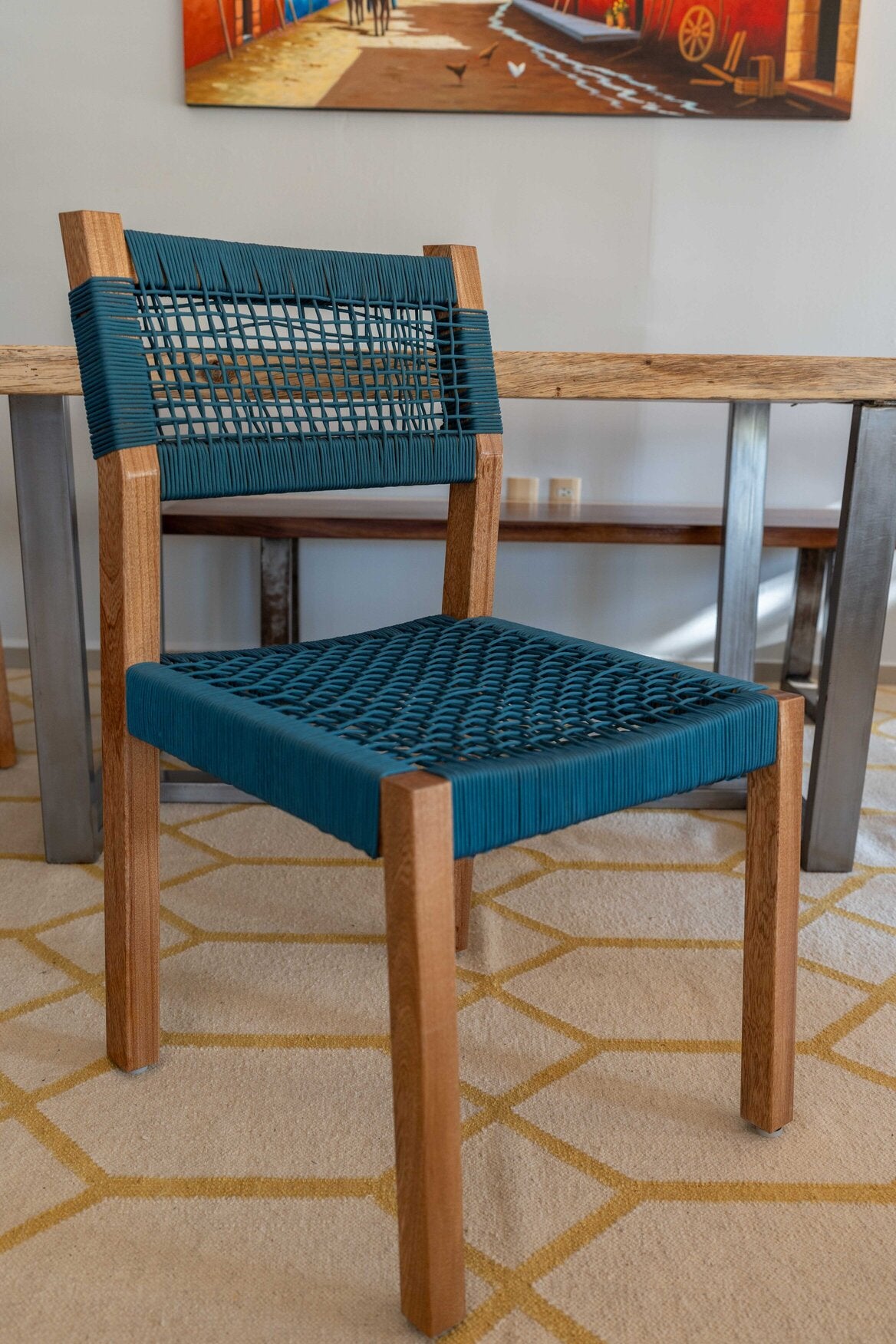 The Woven Ocean Blue Dining Chair