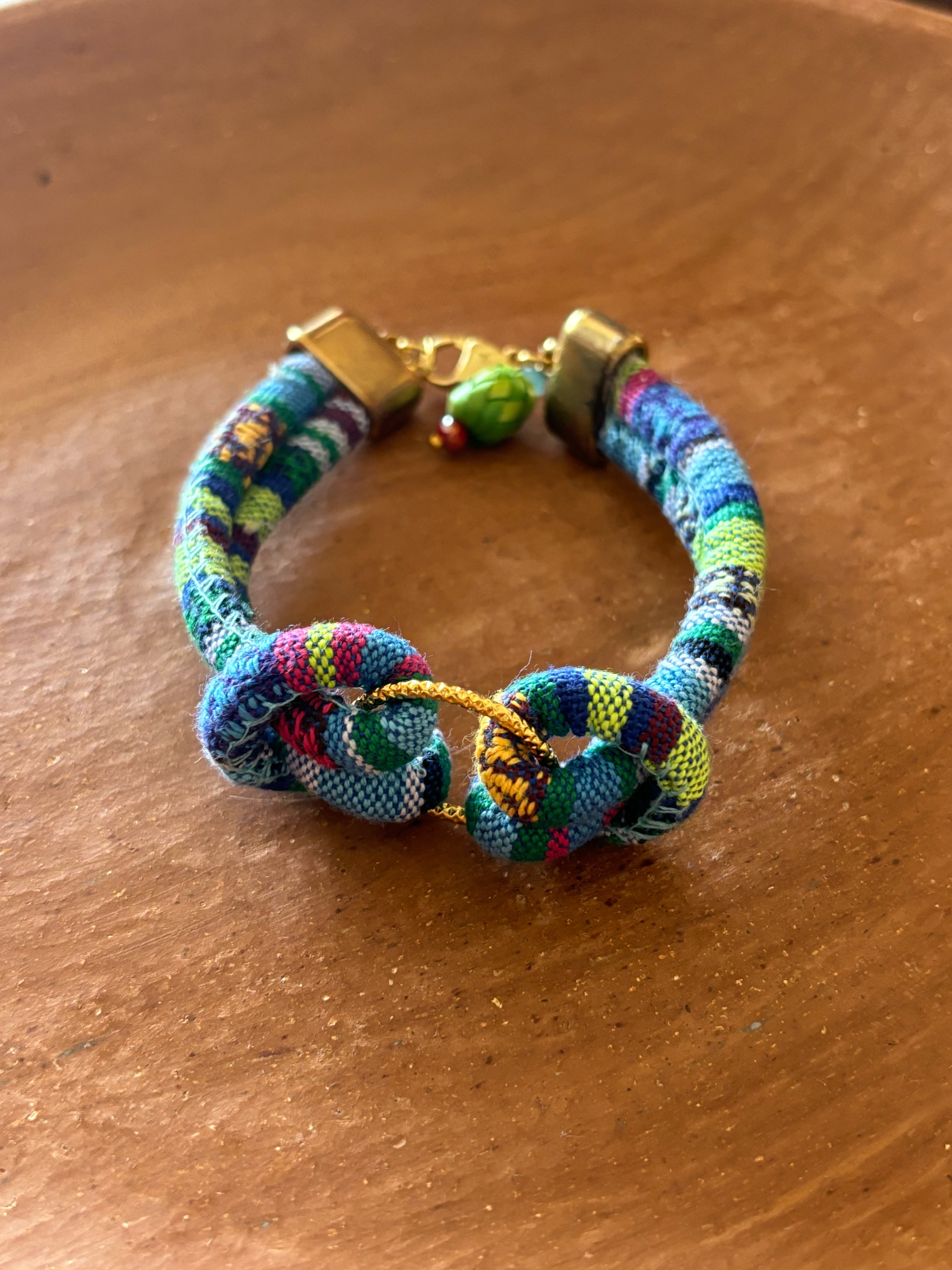 Blue Cotton Weave Bracelet