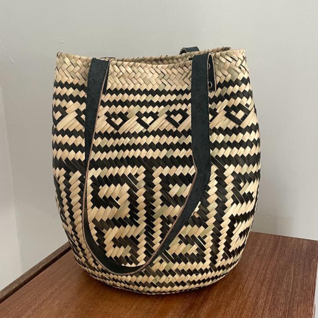 Large Purse - Black and Natural (#1)